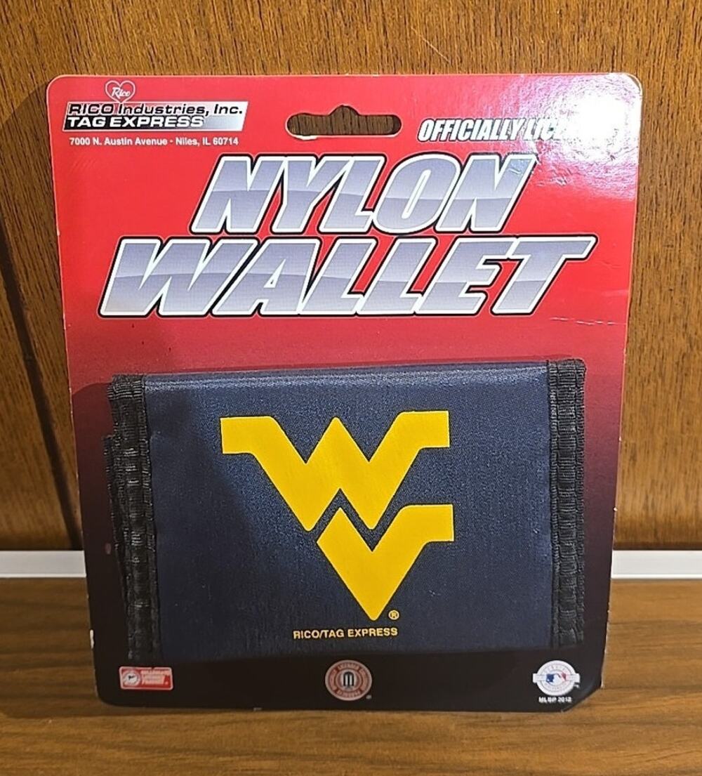 West Virginia Mountaineers NCAA Licensed Nylon Trifold Velcro Wallet NEW